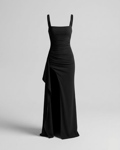 Robe Fente Noire - Belle Allure Paris