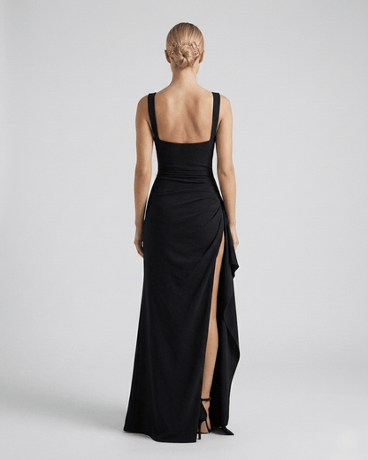 Robe Fente Noire - Belle Allure Paris